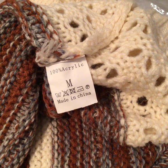 3xHP💝Brown loose Openwork Round neck sweater si… - Picture 7 of 7